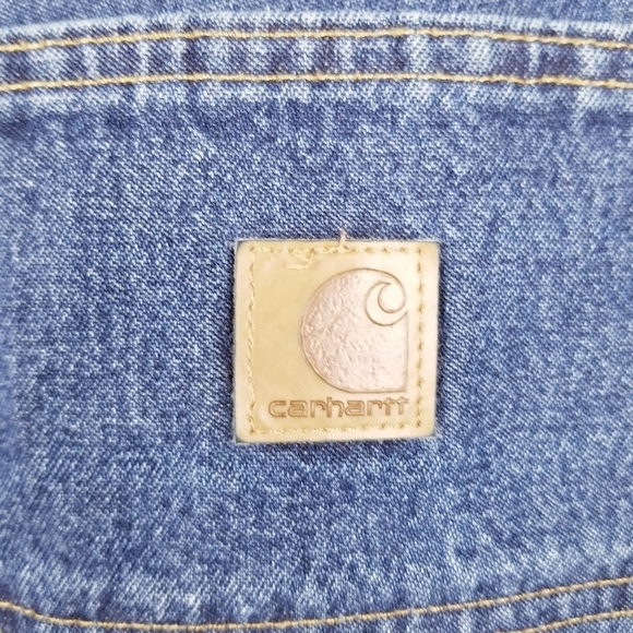 Carhartt Loose Original Fit Work Dungaree Irregular Denim Jeans NWT size 32x34 - Picture 7 of 10